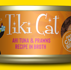 Tiki Cat Grill Ahi Tuna & Prawns In Broth 2.8oz Cat Food Can