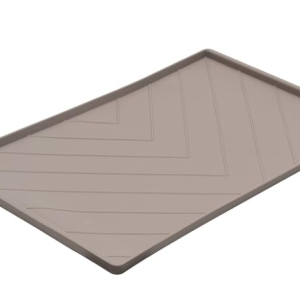 Messy Mutts Silicone Mat With Support Rods Light Grey Large 20” x 12”