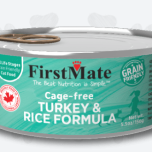 First Mate Turkey & Rice 5.5oz Cat Food Can