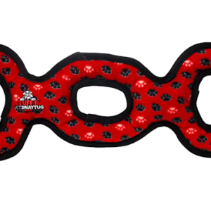 Tuffy 3 Way Tug Red Paws