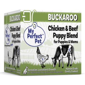 My Perfect Pet Buckaroo's Chicken & Beef Puppy & Mom Gently Cooked Dog Food 4#