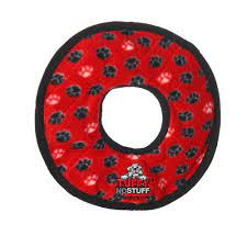 Tuffy Toys Ultimate No Stuff Red Paw Ring