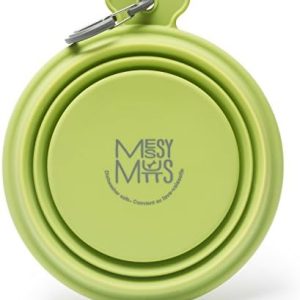 Messy Mutts 3 Cup Silicone Collapsible Bowl Green