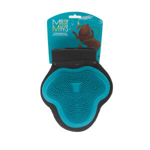 Messy Grooming Glove Silicon Blue