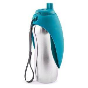 Messy Mutts Travel Water Bottle Blue
