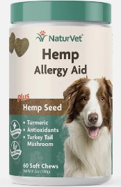NaturVet Allergy Aid + Hemp Chews 60ct