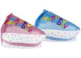 MULTIPET Birthday Cake slice Cat Toy 3'' Pink