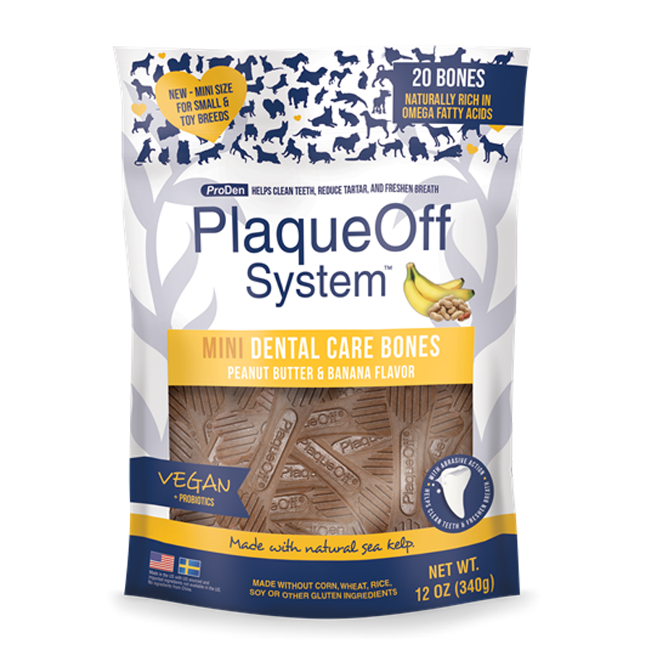 PlaqueOff Mini Peanut And Banana Bones 12oz PlaqueOff Mini Peanut And Banana Bones 12oz