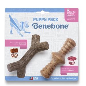 Benebone Puppy 2 Pack Zaggler & Bacon