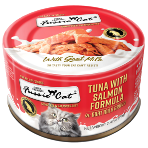 Fussie Cat Tuna w/ Salmon in Goat Milk Gravy