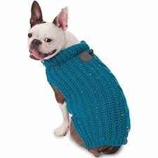 Petrageous Blue Cable Knit dog Sweater XL
