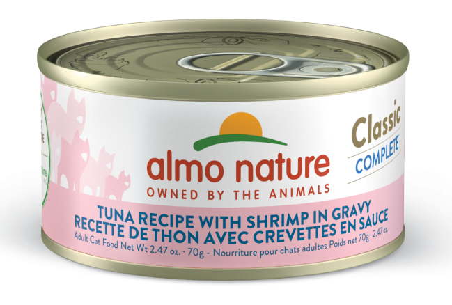 Almo Tuna With Shrimp In Gravy Classic Complete Cat Food 2.47oz Almo Tuna With Shrimp In Gravy Classic Complete Cat Food 2.47oz