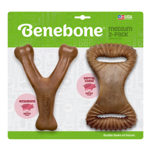 Benebone Bacon 2 Pack Wishbone & Dental Chew Medium
