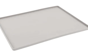 Messy Mutts & Cats Silicone Bowl Mat Light Grey 15.75" X 11.8"