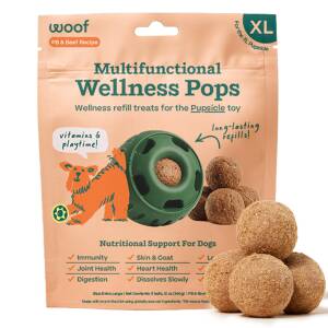 Woof Pupsicle Pop Refills Wellness Peanut Butter & Beef Extra Large 12oz 5 Pack Dog Treats