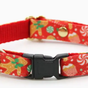 Made By Cleo "Christmas Treats Red" Cat Collar (8" 13")