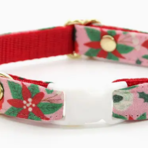 Made By Cleo "Pink Winter Blooms" Cat Collar (8" 13")
