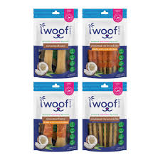 Woof Island Coconut & Banana Pork & Chicken Rolls dog chews