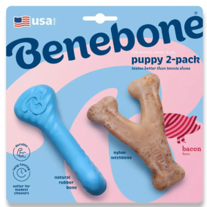 Benebone Puppy Wishbone & Rubber Bone 2 Pack Dog Chew
