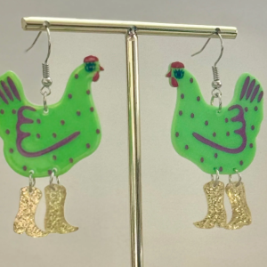 EarBobs These Boots Were Made for Squawking Cluck Norris Earrings