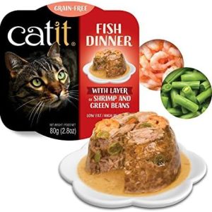 Catit Fish Dinner Shrimp & Green Beans 2.8oz Wet Cat Food