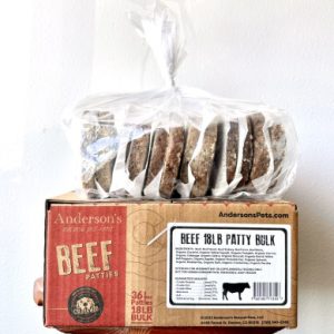 Anderson's Beef 18# Patties Bulk Box Raw Dog Food