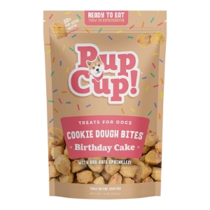 Pup Cup Frozen Cookie Dough Bites Birthday Flavor 8oz Dog Treats