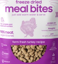 Small Batch Freeze Dried Meal Bites 20oz Turkey Dog Food