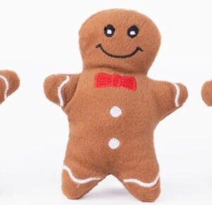 Zippy Paws Holiday Miniz Gingerbread Men 3Pk Dog Toy