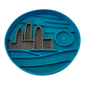 Messy Mutts Silicone Lick Bowl City Blue