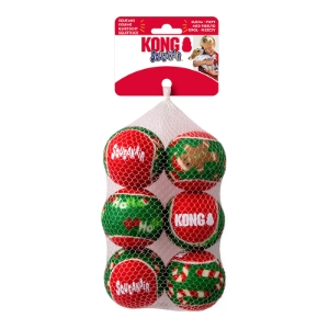 KONG Holiday Squeakair Balls Medium 6 Pack Dog Toy