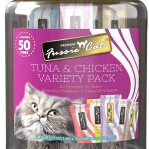 Fussie Cat Tuna/Chicken Puree 10 Flavor Variety Pack 50ct