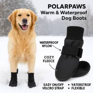 Polarpaws Soft Sole Waterproof Winter Dog Boots – Fleece Lined