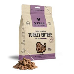 Vital Essentials Dog Freeze Dried Mini Nibs Turkey 14oz.