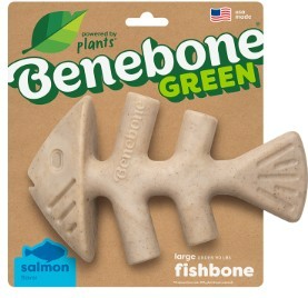 Benebone Green: Plant Based Real Salmon Fishbone Dog Chew Toy for Medium Dogs, Dog Bones for Moderate Chewers, Made in USA Copy Copy