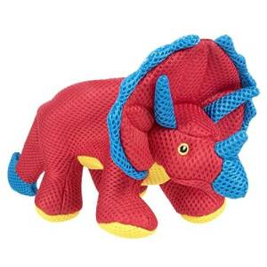 Godog Dino Frills Squeaky Plush Dog Toy, Double Chew Guard Technology