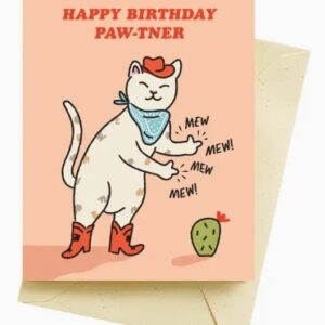 Seltzer Goods Happy Birthday Cowboy Kitty Card
