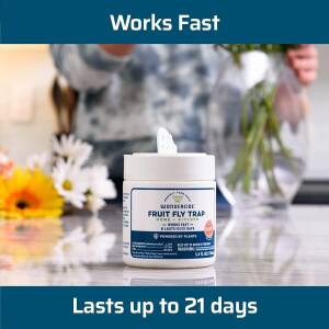 WonderCide Fruit Fly Trap for Kitchen, Home, and Indoor Areas Fruit Fly Killer Pet and People Safe Made in USA & Plant Based 5.4 Oz