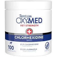 Tropiclean Oxymed Chlorhexidine Wipes 100 Count