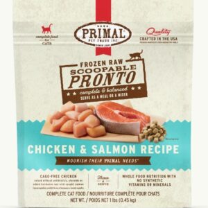 Primal Cat Chicken & Salmon Frozen Scoopable Pronto 1#
