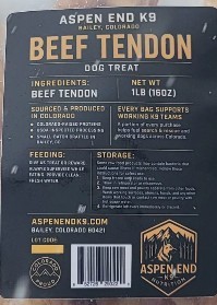 Aspen End K9 Beef Tendon Trio 16oz Dog Treats