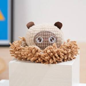 Cheerhunting Petkin Cozy Animal Squeaky Dog Toy Khaki
