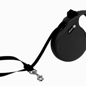 Alcott Wanderer Retractable Leash Black Small